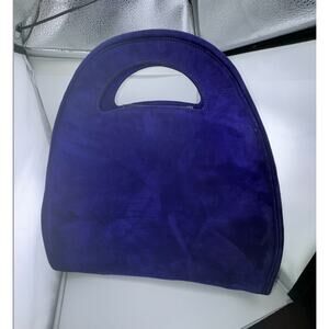 NWT Vintage Donna Karan New York Purple Bergdorf Leather‎ Suede Italy Purse 560